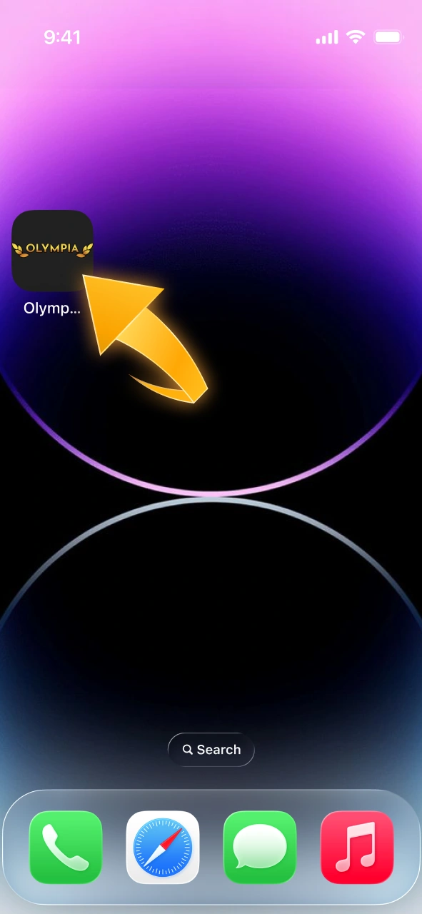 Follow these simple steps to continue installing the Olympia app on your iOS device.