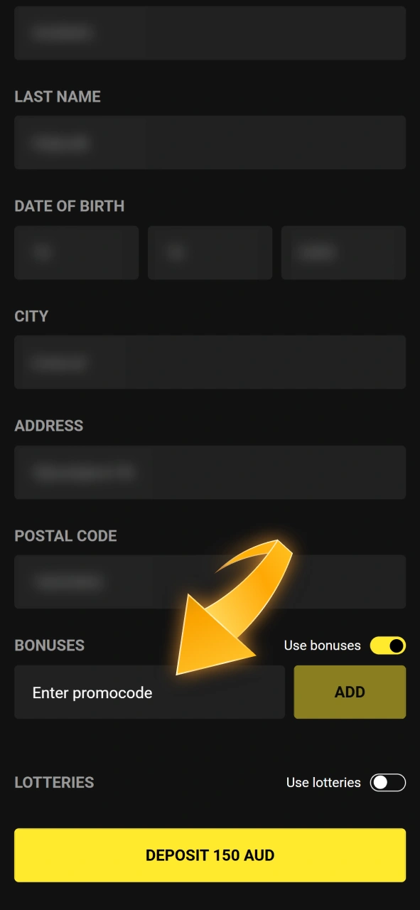 Enter your active promo code here to unlock special Olympia casino offers.