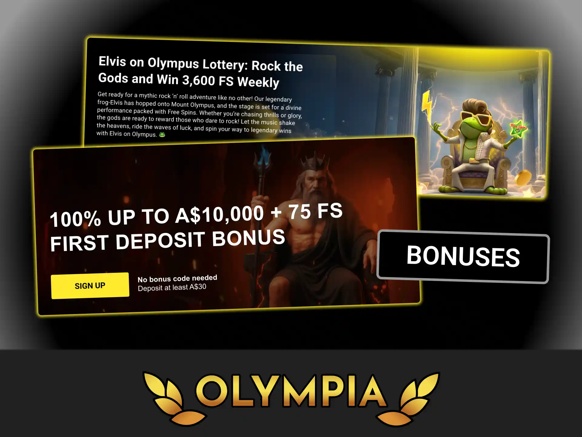 Explore extra rewards alongside weekly draws and win big at Olympia casino.