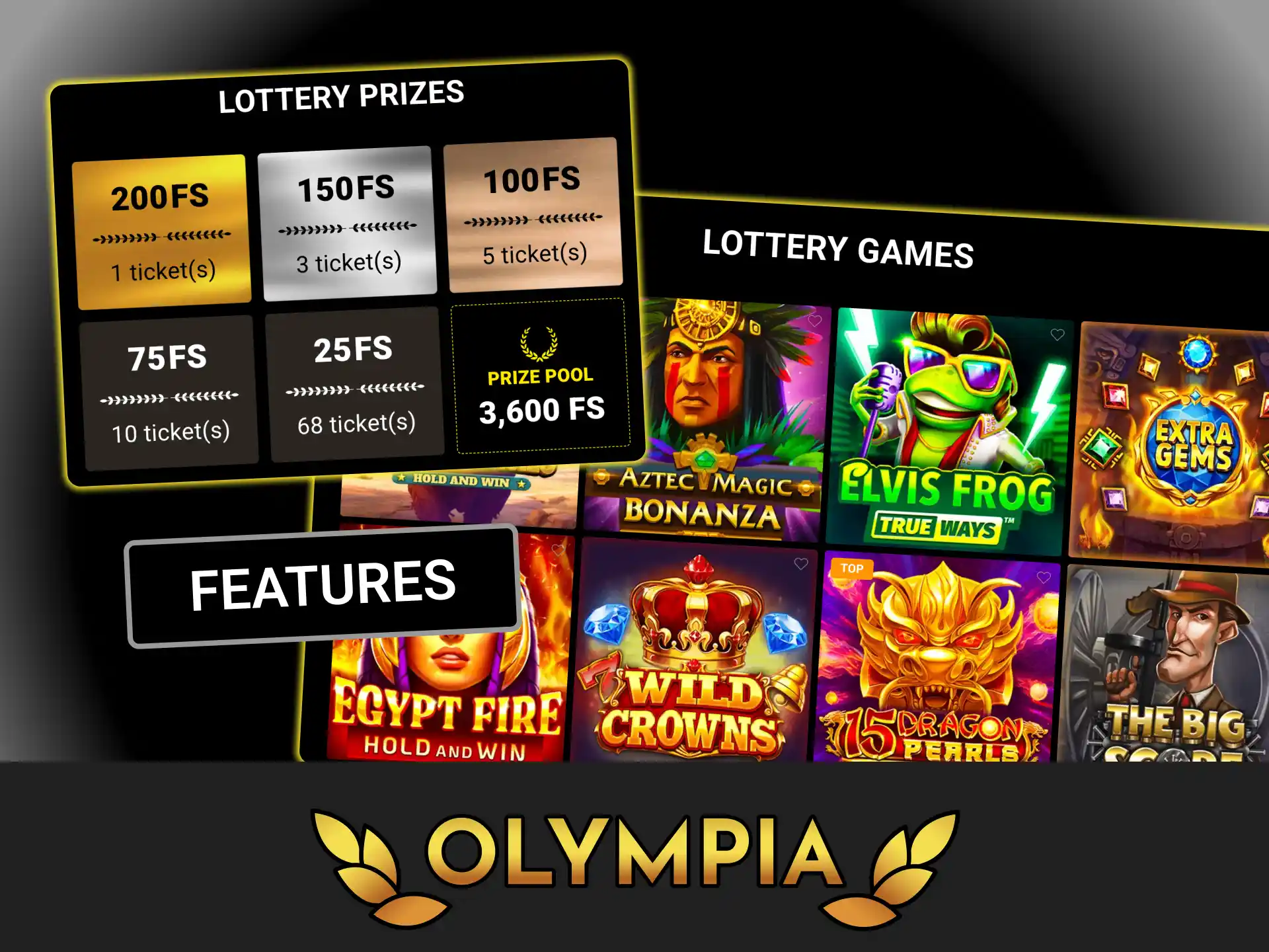 Open the lottery section, check the exciting features and play at Olympia casino.