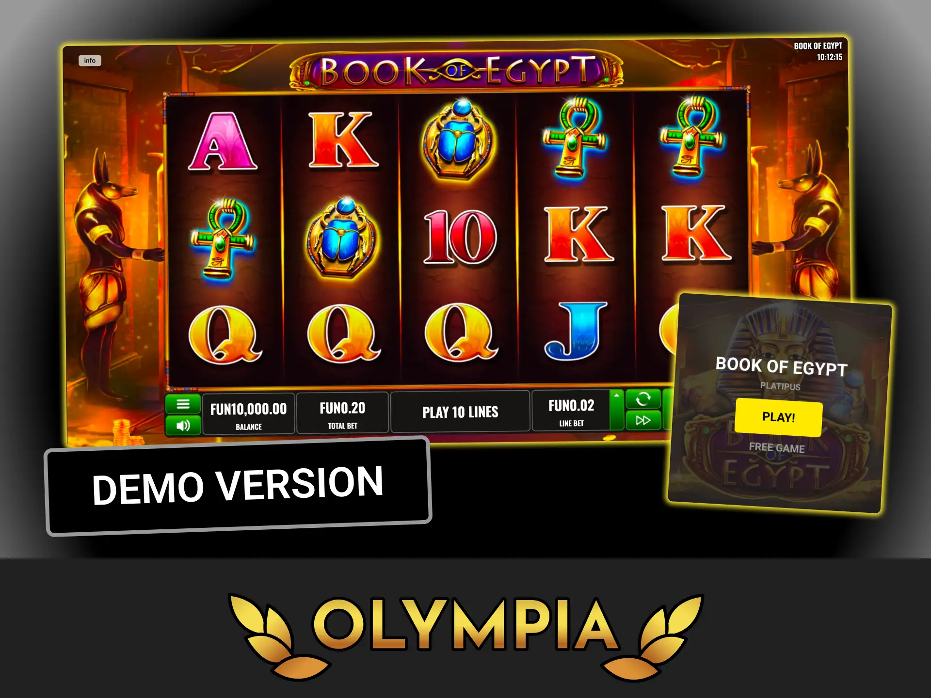 Launch the free demo version, test selected casino games and practice at Olympia casino.