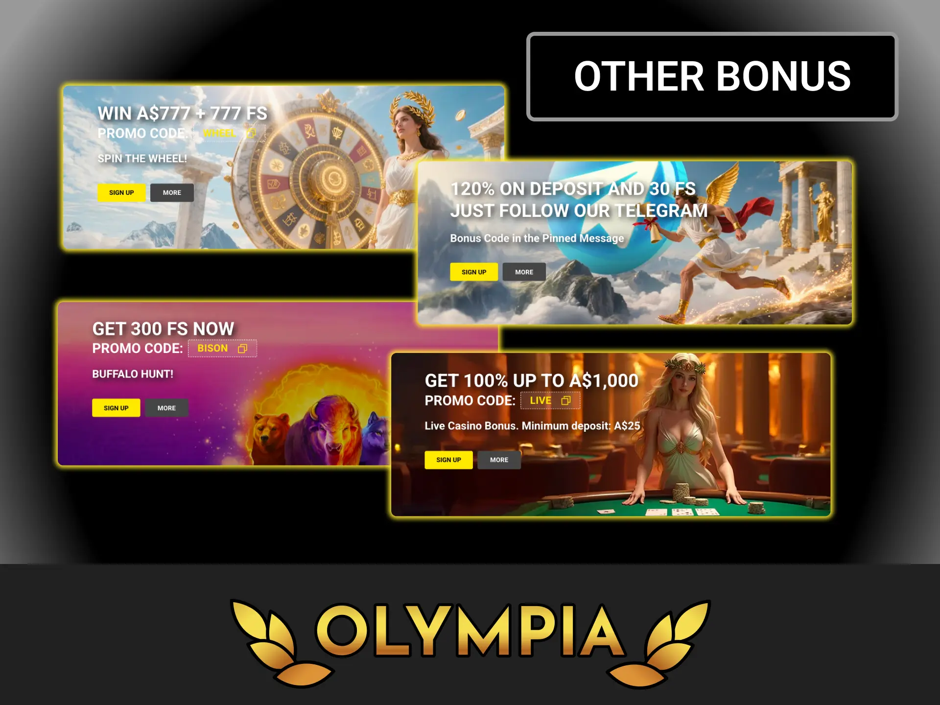 Explore additional casino promotions in Australia and claim regular rewards at Olympia casino.