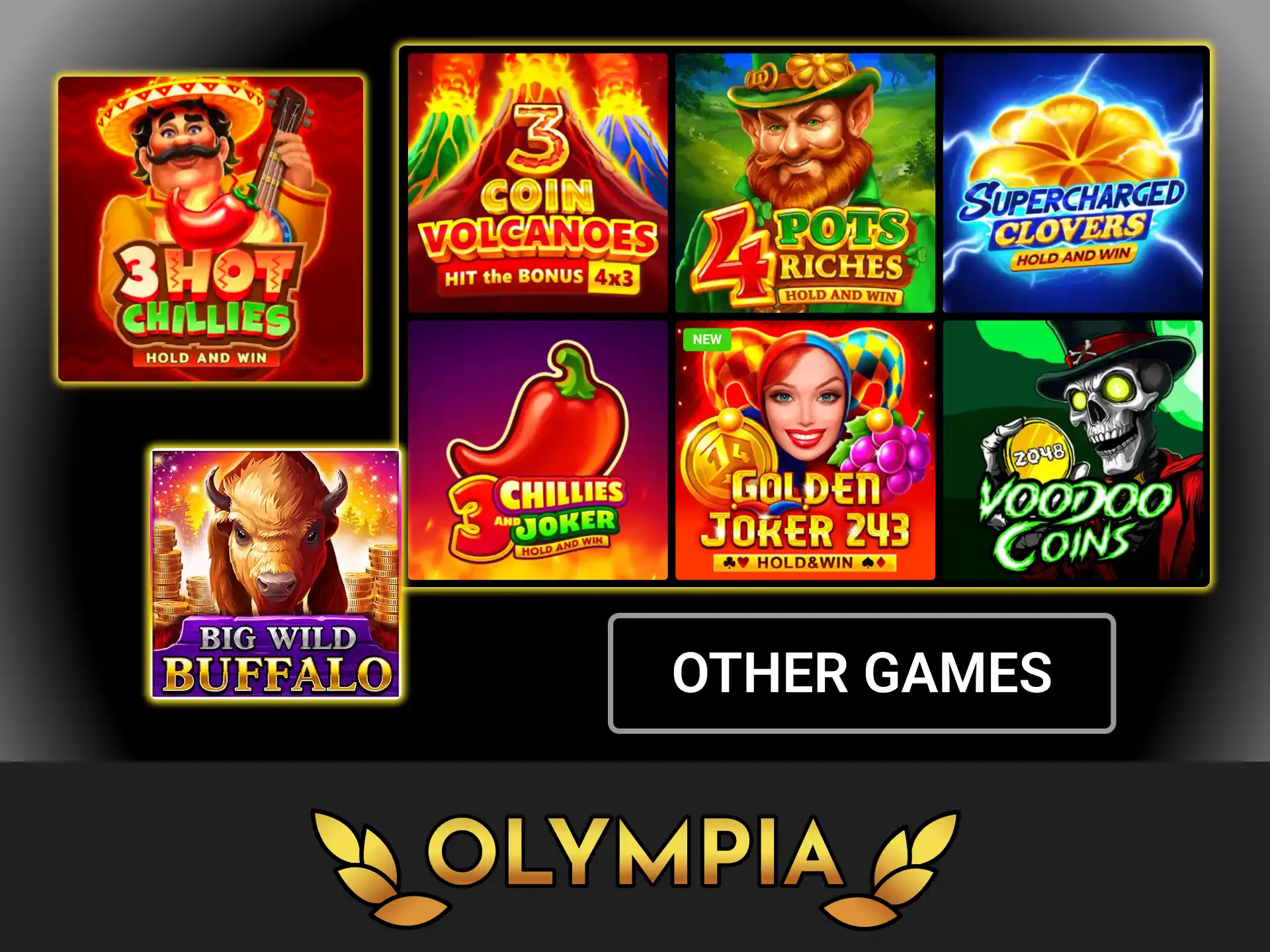 Explore alternative gambling categories, launch classic slots and win trophies at Olympia casino.