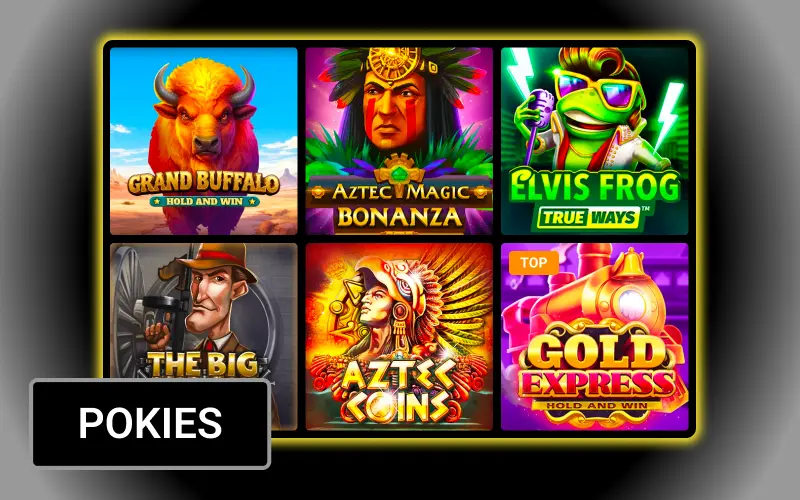 Play classic Australian style slot games and activate exciting bonus rounds at Olympia casino.