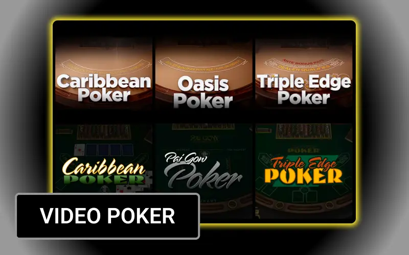 Play video poker with automated gameplay and enjoy fixed payout tables at Olympia casino.