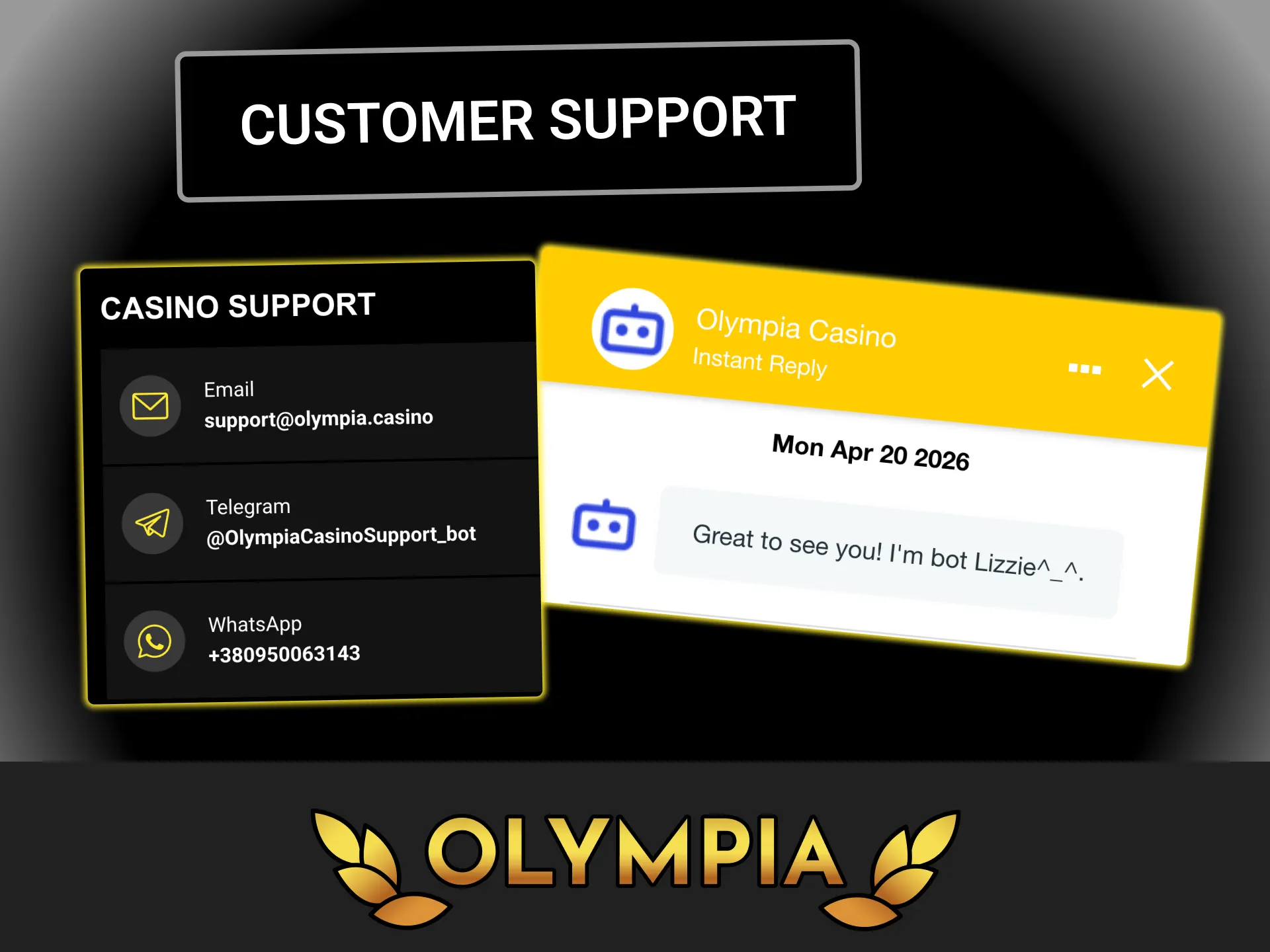 Open the Olympia web version on your Android or iPhone and solve your login problems instantly.