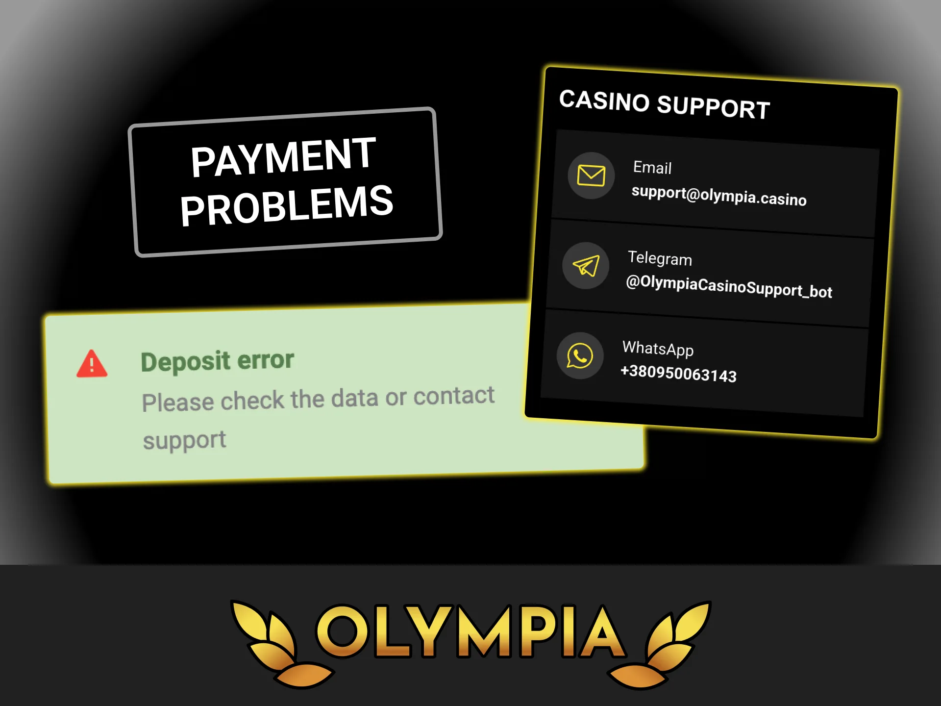Open the casino cashier section, verify your banking details and avoid payment issues at Olympia casino.